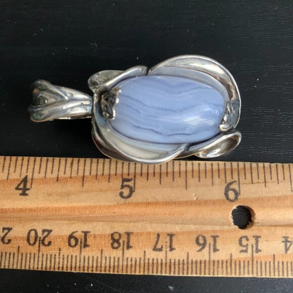 Carolyn Pollack Blue Lace Agate Pendant - Picture 5 of 6